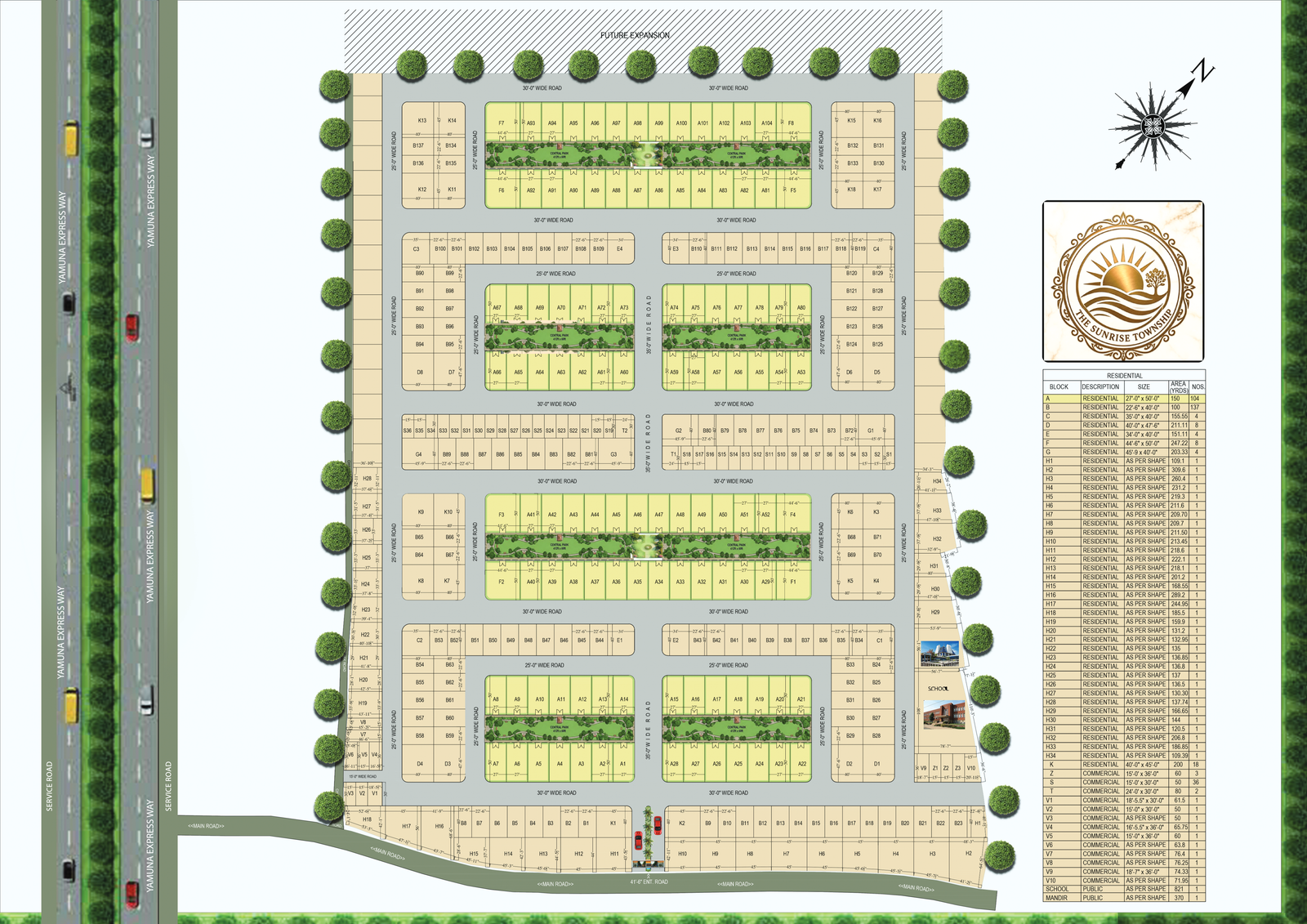 The Sunrise Township Layout Plan